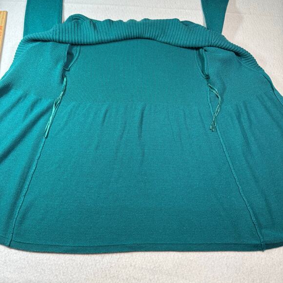 Alfani Lg Cardigan Angora Blend Teal Green Shawl Collar Single Button Closure rd - Picture 8 of 16